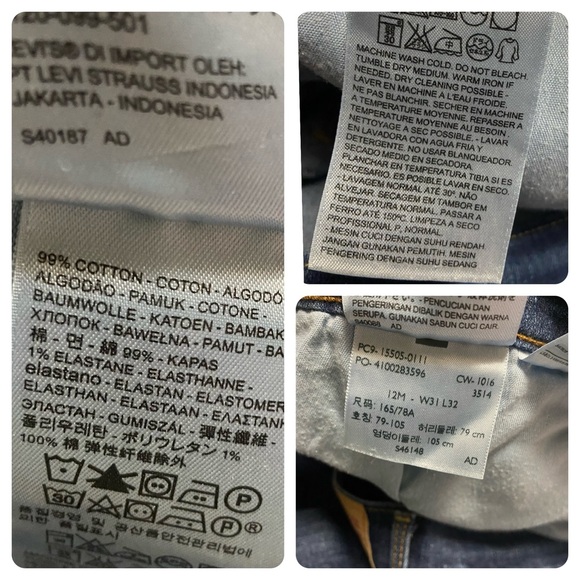 Levi’s 505 Straight Leg Jeans Blue - Picture 14 of 15